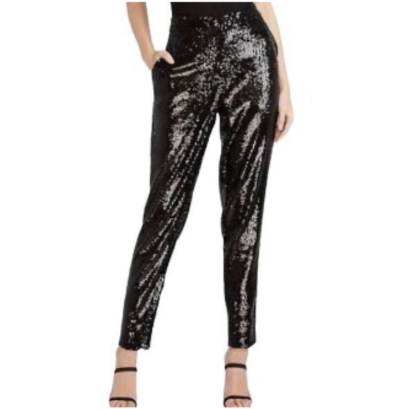 Express Pants - Express High waisted Sequin Ankle Pant